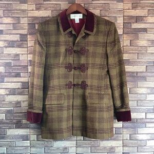 Vintage JONES NEW YORK WORSTED WOOL PEA COAT WOMEN'S SZ 12 TOGGLE CLOSURE